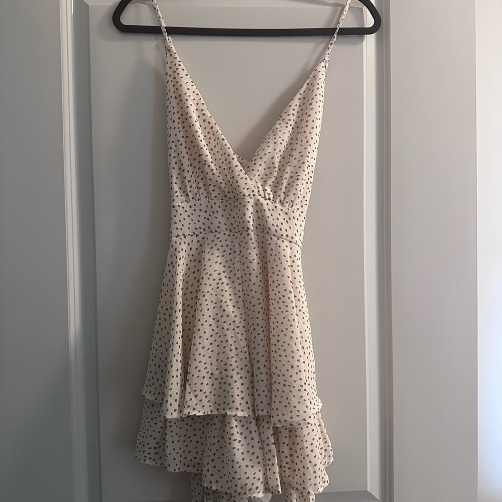 Cream and brown speckled princess polly romper!